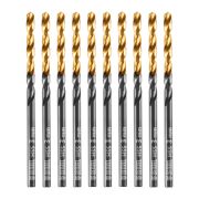 Сверло по металлу, 3 мм, HSS-Tin, Golden Tip, 10 шт. Denzel