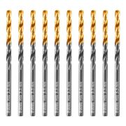 Сверло по металлу, 3,5 мм, HSS-Tin, Golden Tip, 10 шт. Denzel