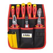 Felo Набор диэлектрических отверток Ergonic с диэлектрическими пасатижами, бокорезами, ножом для снятия изоляции и отверткой тестером сети, 9 шт 41399504
