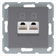 Розетка компьютерная 2-м RJ45 IP20 кат. 5E механизм алюм. Jasmart G6106S