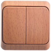 Выключатель 2-кл. ОП Этюд Дача 10А IP20 с подсветкой бук SE BA10-006T