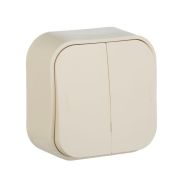 Переключатель проходной 2-кл. ОП Quteo 10А IP20 250В сл. кость IEK 782236