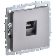 Розетка компьютерная СП RJ45 кат.6 BRITE РК11-БрС механизм сталь IEK BR-K10-2-K46